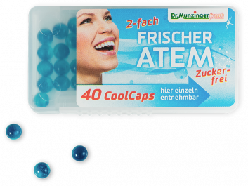 Dr. Munzinger fresh Cool Caps – Prickelnder Minzgeschmack im Mund – lang anhaltende Frische im Magen.